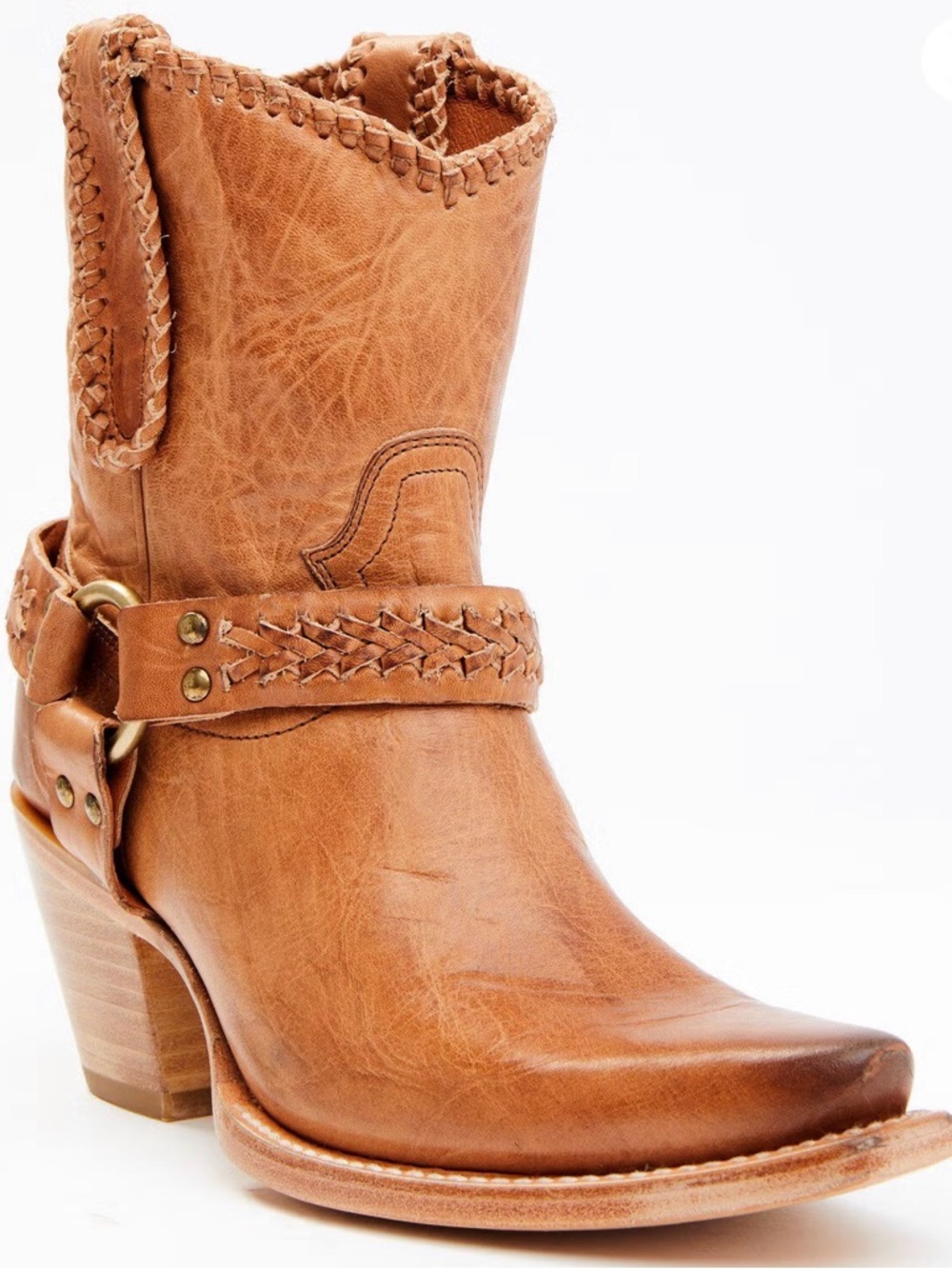 Women’s Tan Leather Western Harness Boot